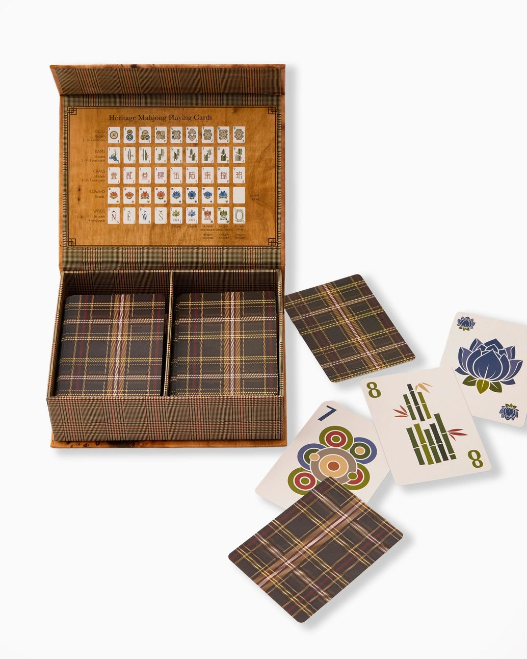 Mahjong Mats and Tablecloths, Tortoise Shell Rack and Pusher, and Playing Cards for Travel