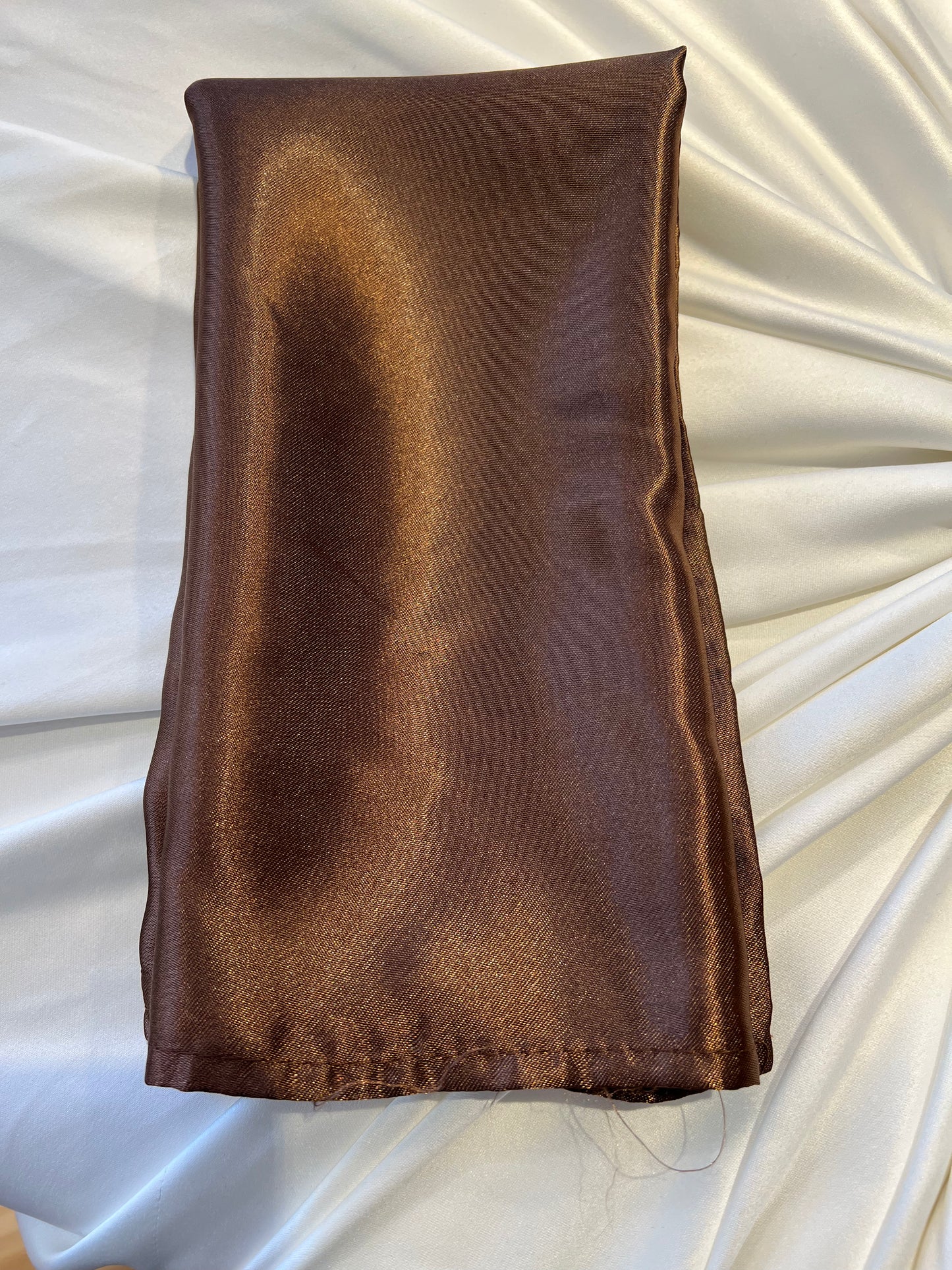 Brown Hemmed Satin