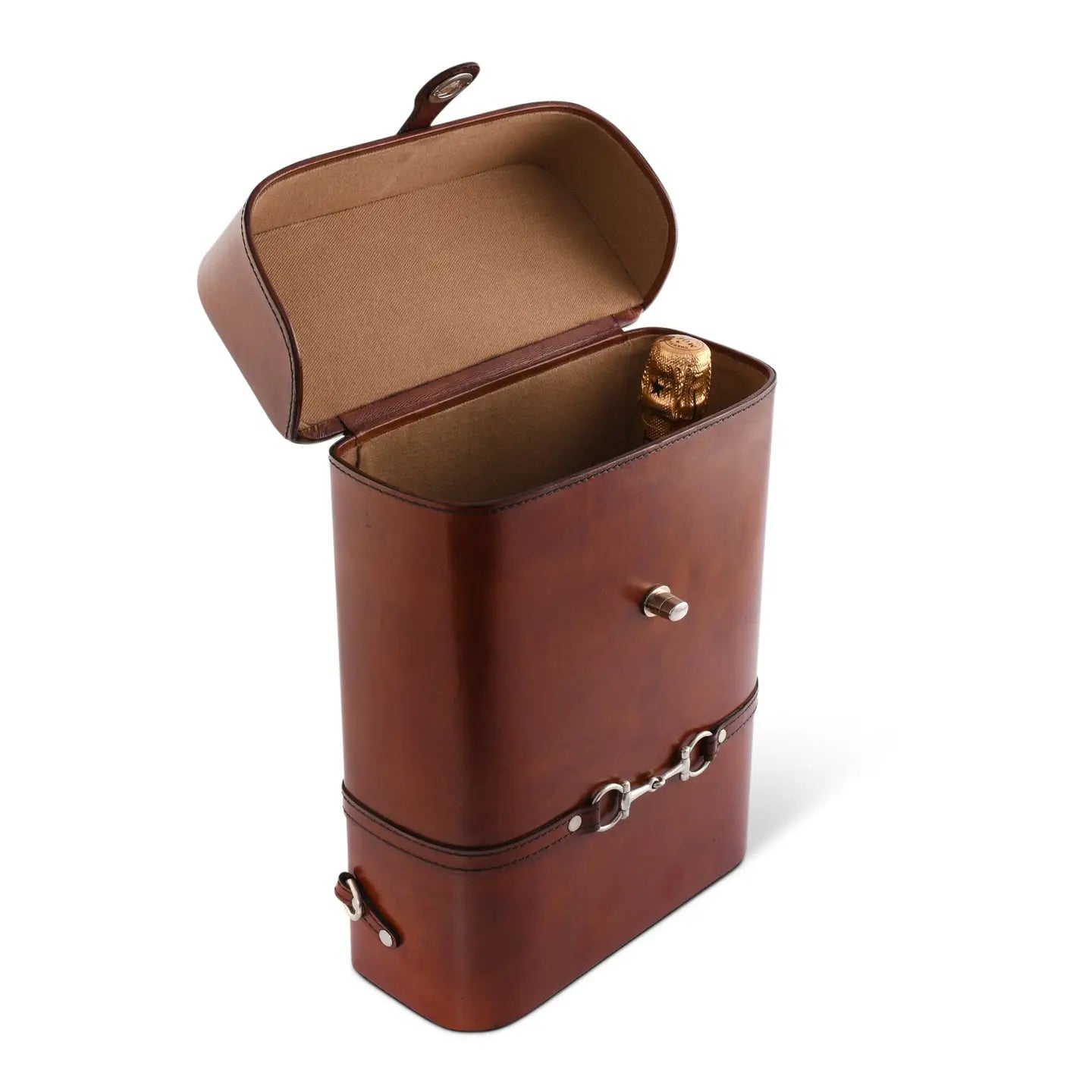 Leather Double Wine Bottle Carrier/Tote with Bit Design