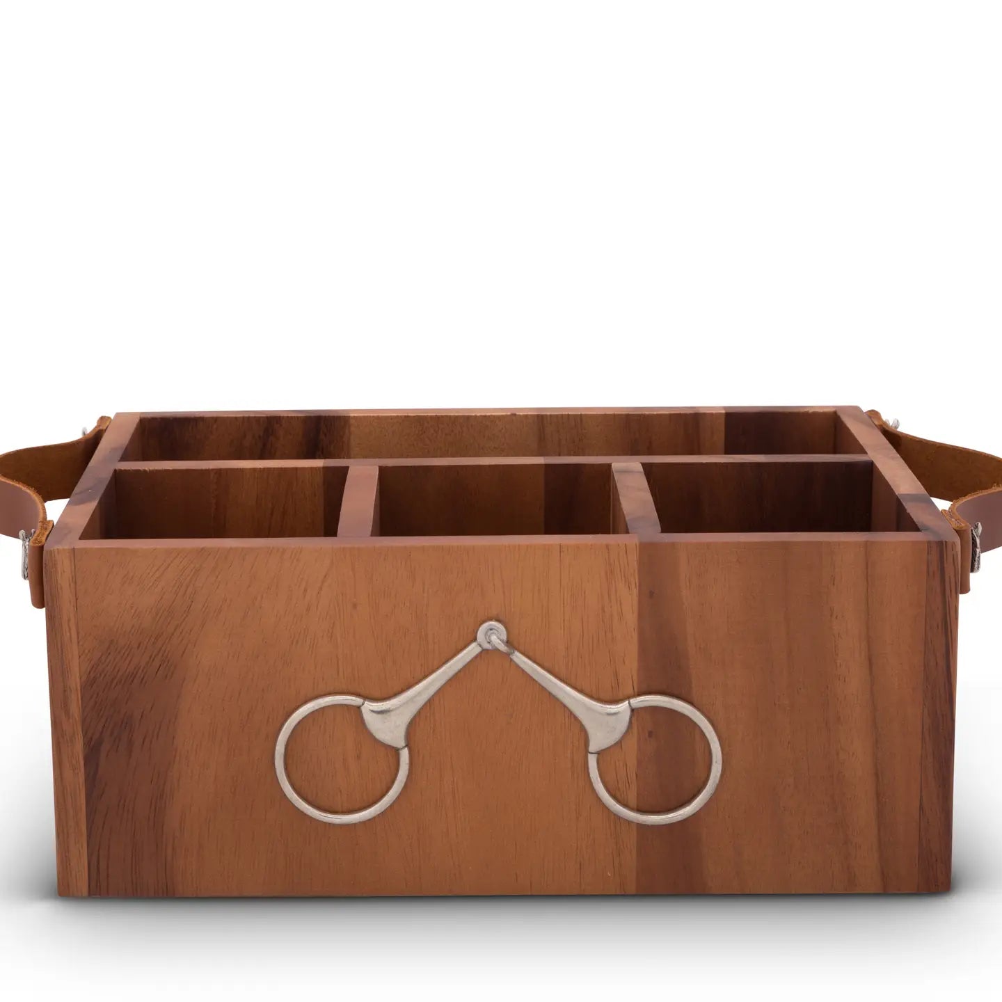 Horse Bits Leather Handles Flatware Caddy