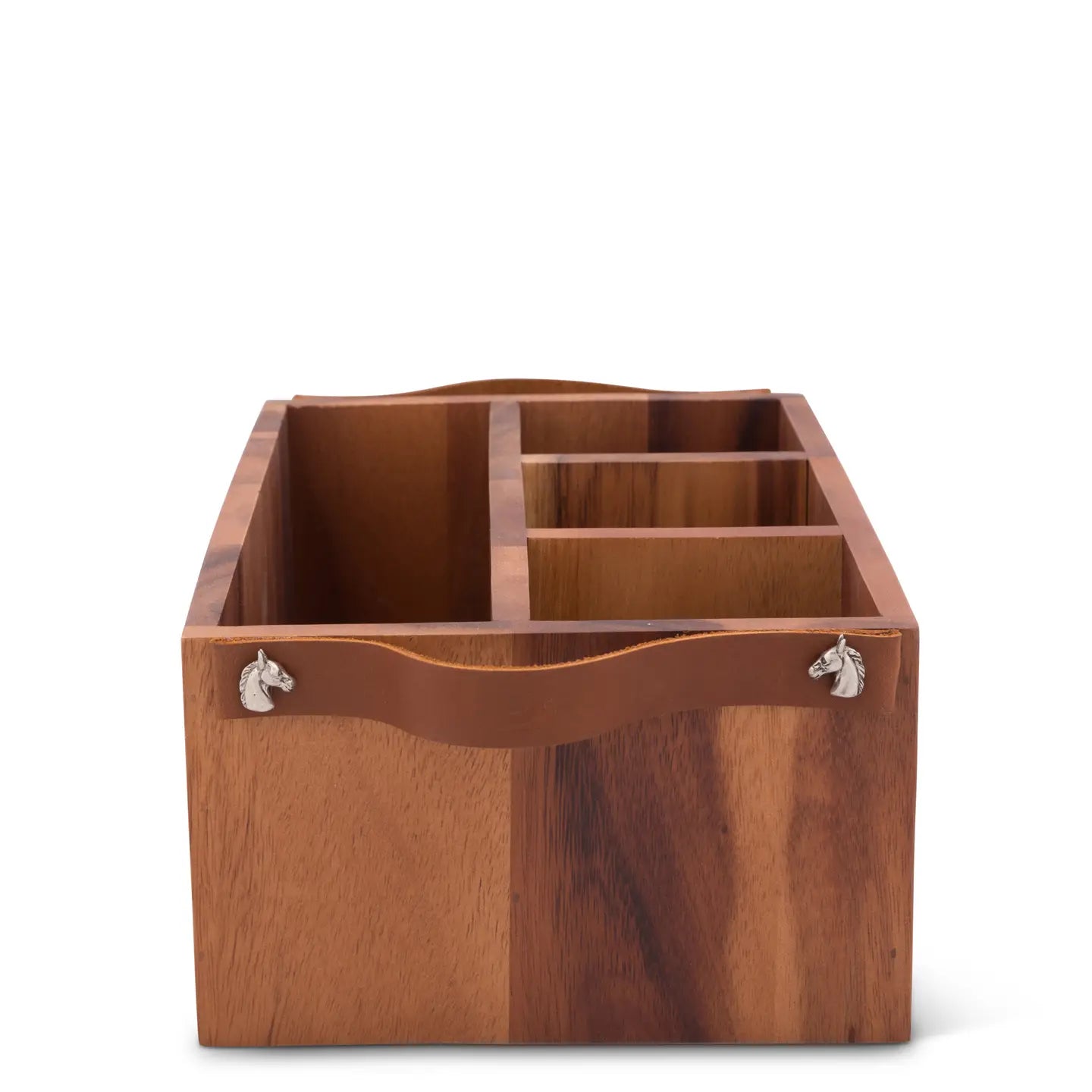 Horse Bits Leather Handles Flatware Caddy