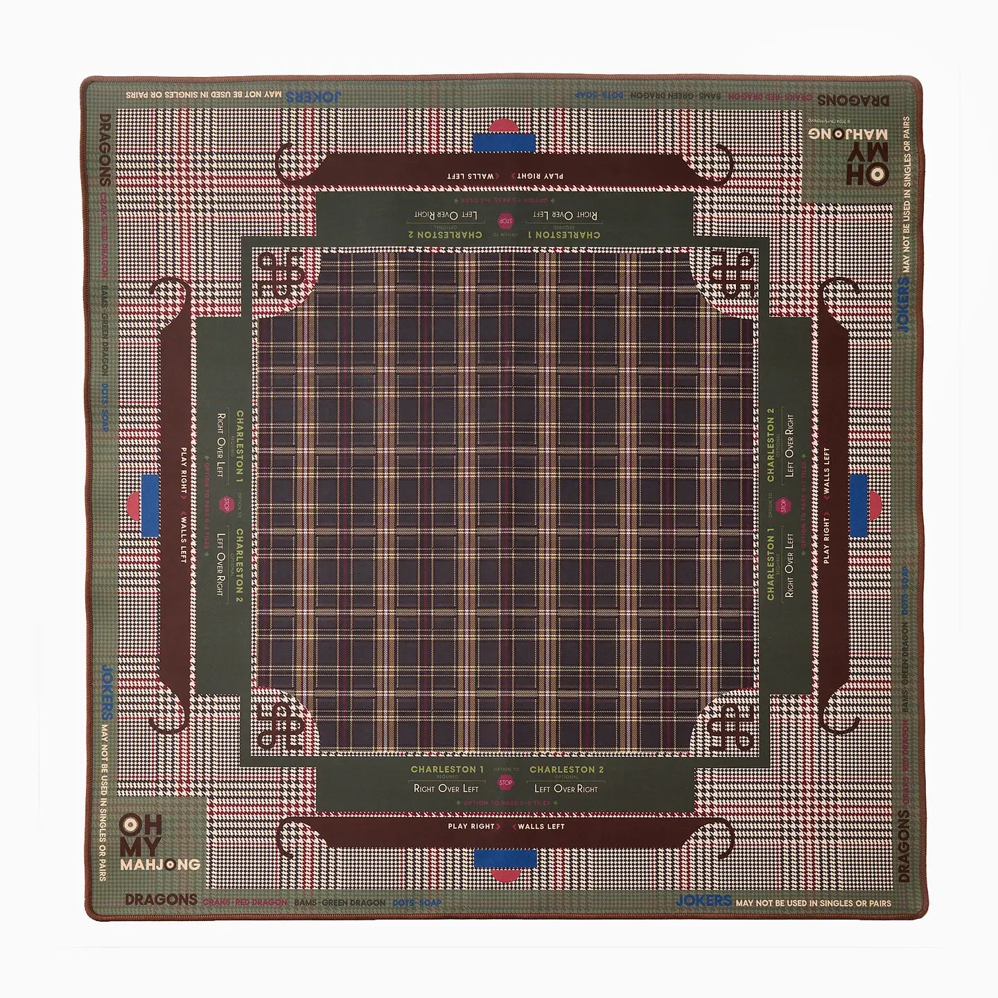 Mahjong Mats and Tablecloths, Tortoise Shell Rack and Pusher, and Playing Cards for Travel