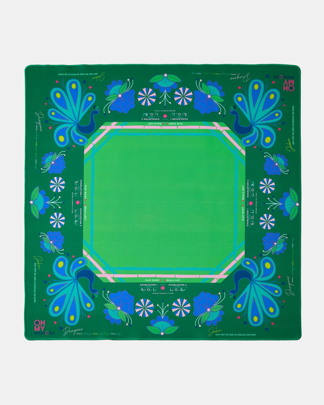 Mahjong Mats and Tablecloths, Tortoise Shell Rack and Pusher, and Playing Cards for Travel