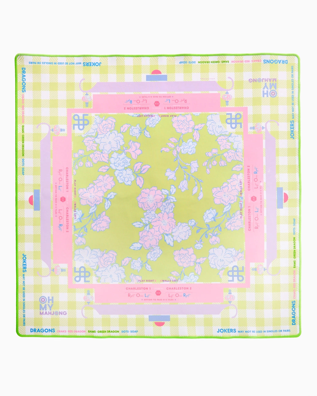 Mahjong Mats and Tablecloths, Tortoise Shell Rack and Pusher, and Playing Cards for Travel