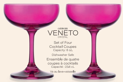 Hand Blown Coupe Glasses Set of Four- Barware