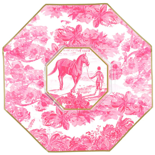 Equestrian Toile Decoupage Plate