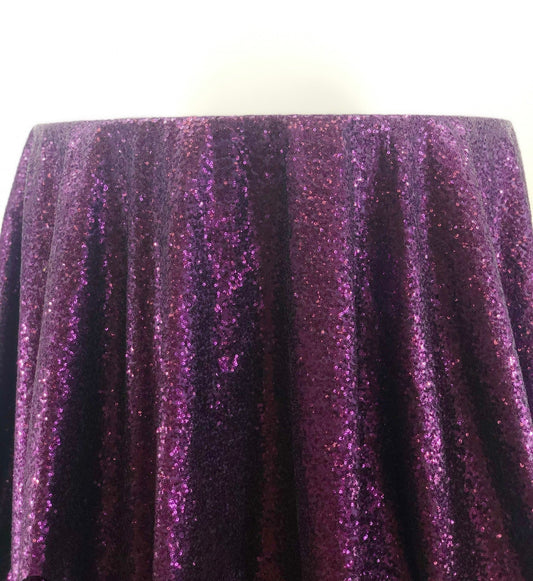 Table Linen Rental Deep Purple Sequin