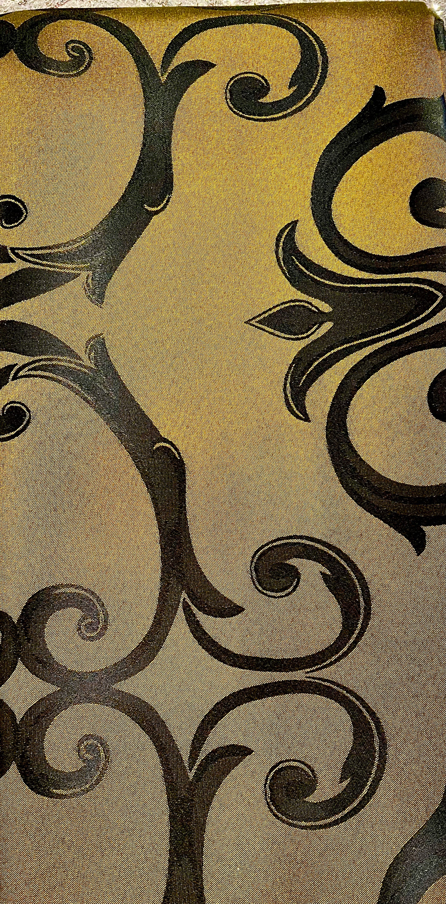 Gold with Black Baroque Jacquard