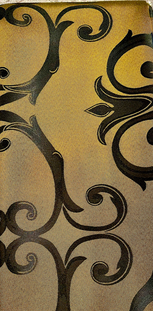 Gold with Black Baroque Jacquard