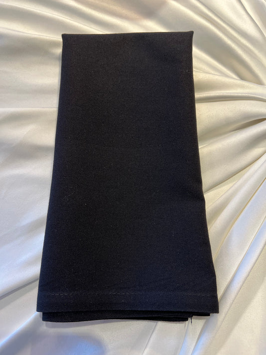 Black Classic Cotton Linen Hemmed