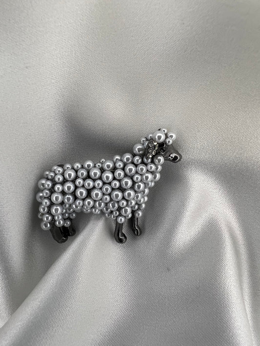 Pearl Sheep Brooch
