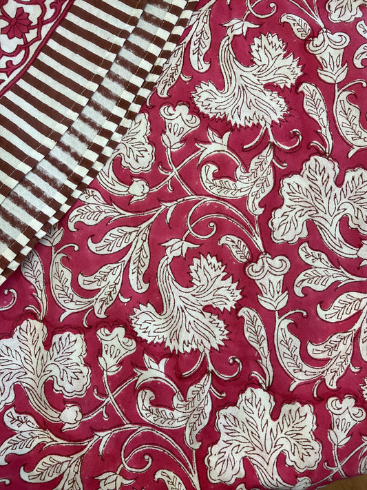 Pink Lotus Block Print