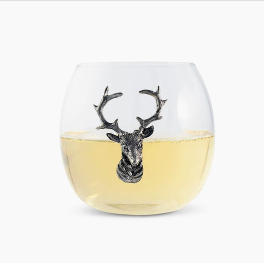 Elk/Deer Stemless Wine Glass