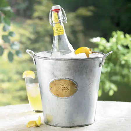 Galvanized Tin Gold Bug Emblem Champagne Bucket