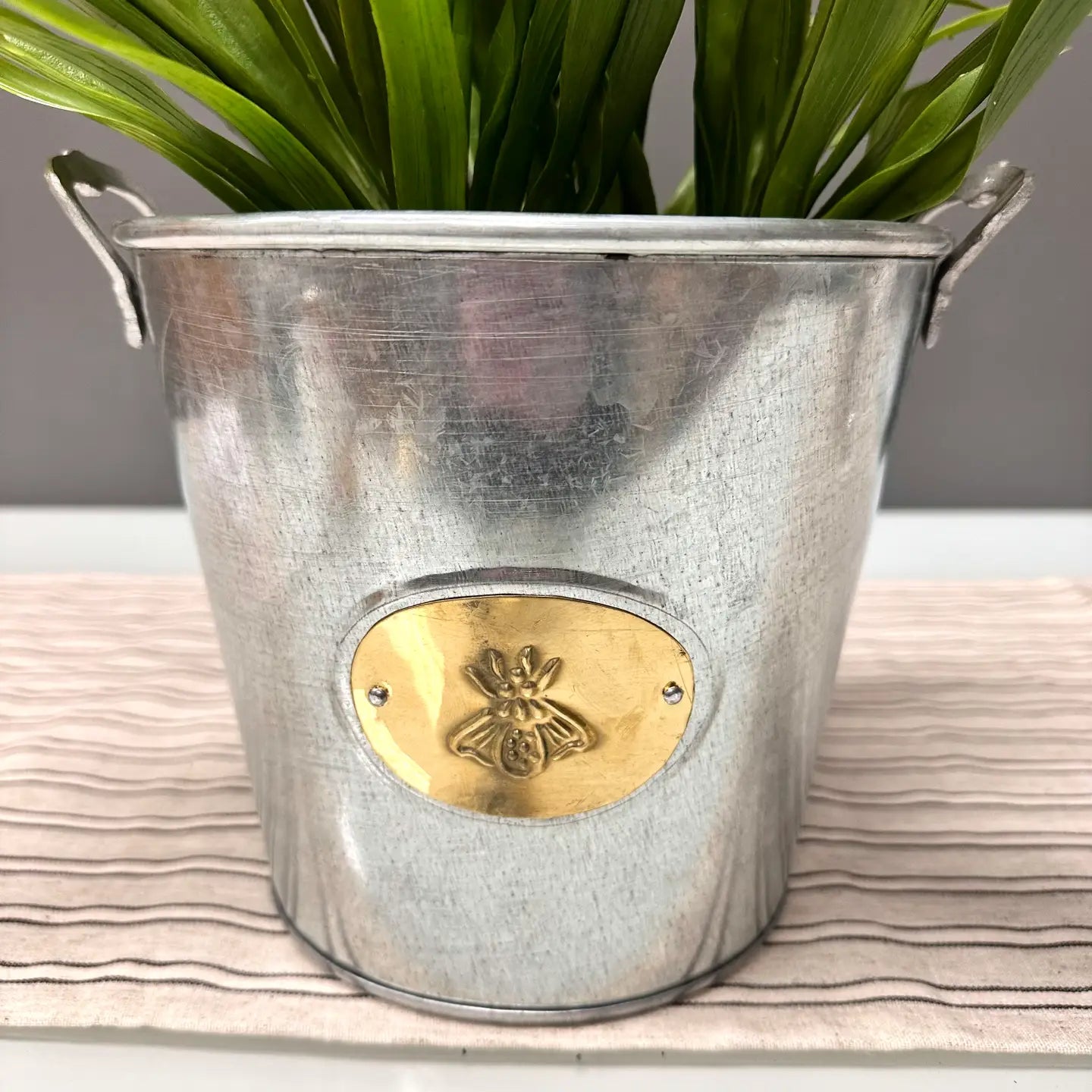 Galvanized Tin Gold Bug Emblem Champagne Bucket